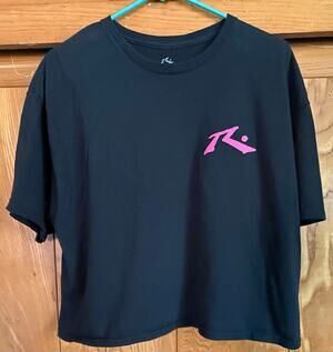 Vintage Women's Style Rusty Pink Logo Cropped Tee XL